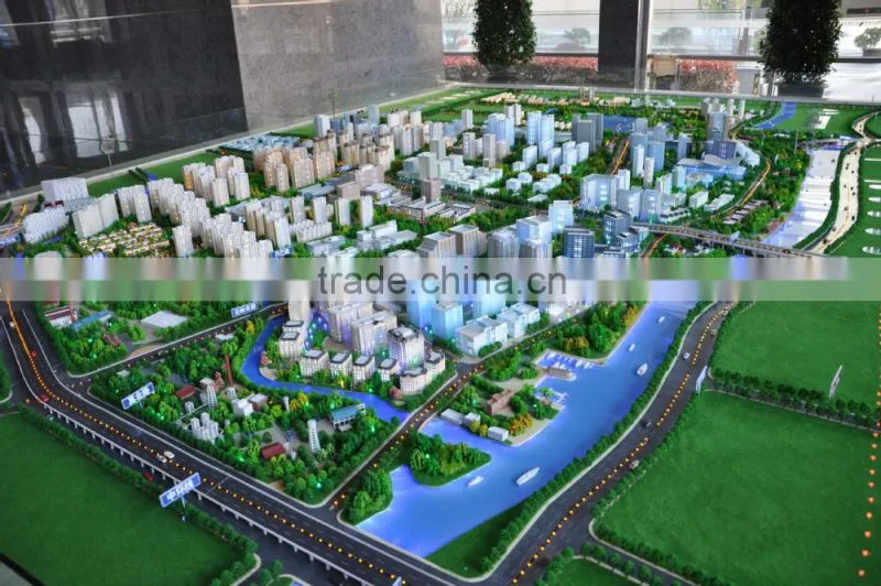 District planning 3d architectural scale model with lighting system for exhibition