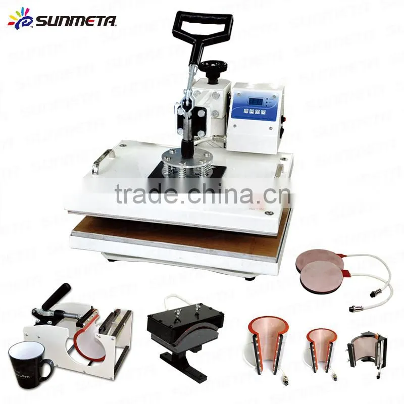 Sunmeta cheap combo heat press machine, 8 in 1 heat press machine