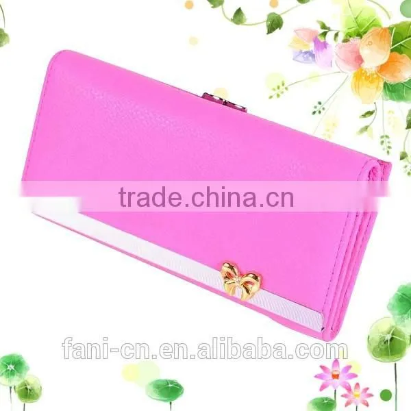 Fashional appearance non leather PU wallet can with custom logo emboss for women