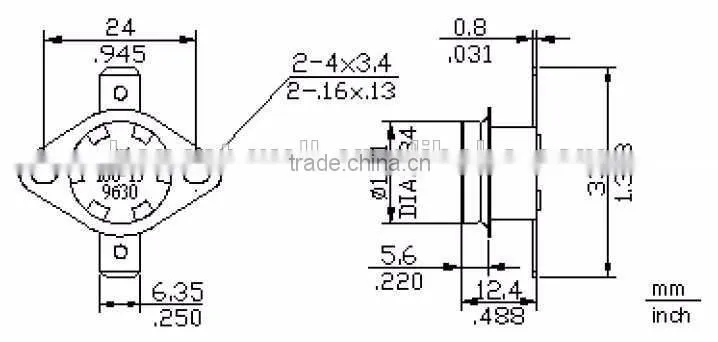 T24-4A-BF2 Bimetallic Snap Action Thermostat