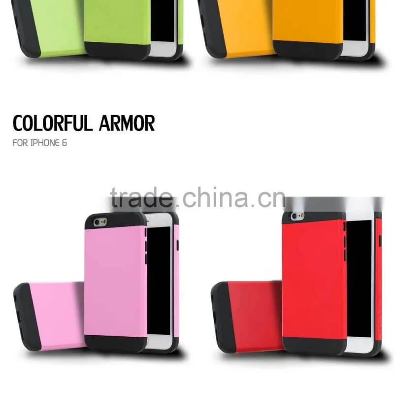 LZB hot selling Slim Colorful Armor phone case for iphone6,back cover case for iphone 6,for iphone 6 cover