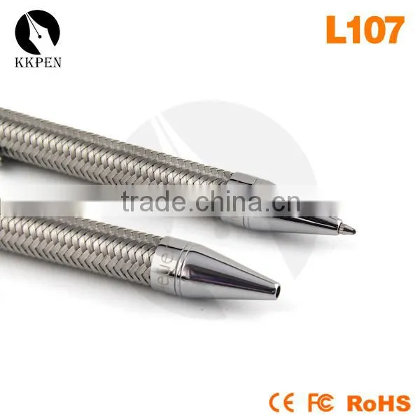KKPEN Stainless Steel Metal Silver Mesh Ballpoint Pen