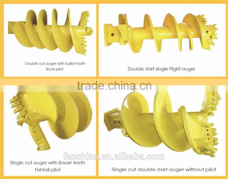 FAECHINA Bullet Teeth Spiral Auger, Rock Bits Conical Auger, Double Cutting Double Flight Conical Piling Auger