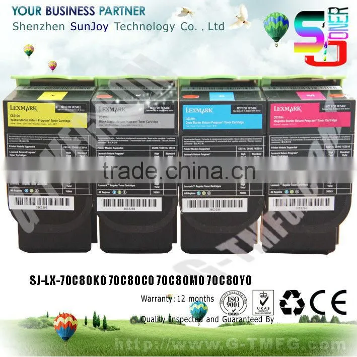 laser color toner cartridge 70C80K0 forLexmark CS310dn CS310n CS410n CS410dn CS410dtn CS510de CS510dte