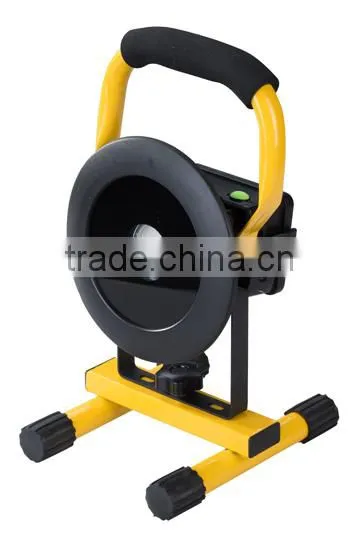 10w portable and led rechargeable floodlight with 18650 li-ion battery powered