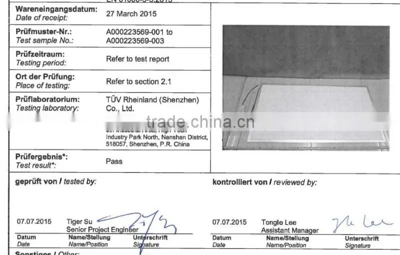 5 years warranty ETL TUV led flat panel lighting 62x62 48w 4700lm