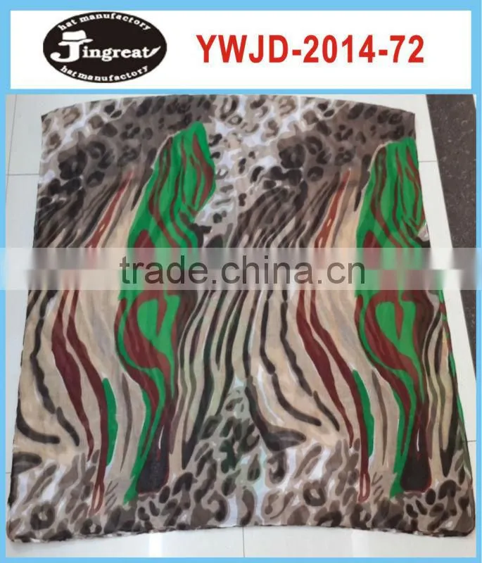 2014 new fashion lady leopard print silk scarf