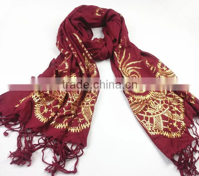 2015 new cheap glittering viscose shawl