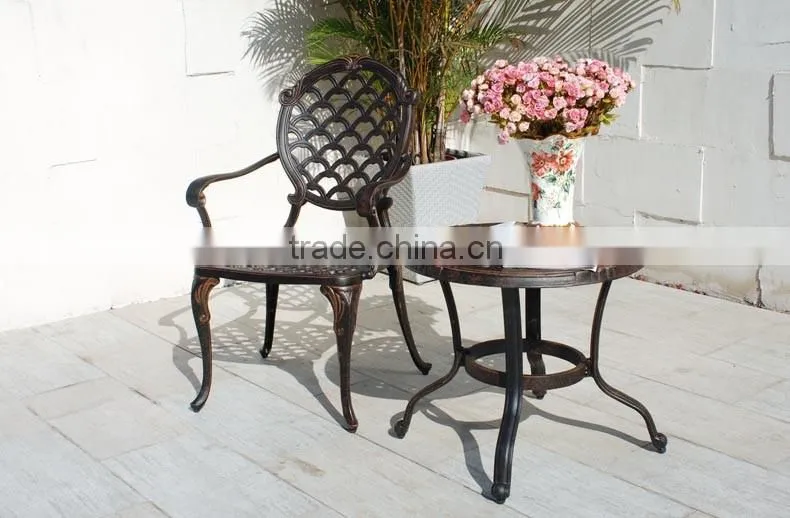 New Design Patio Furniture Cast Aluminum Bistro Table Set Outdoor Furniture