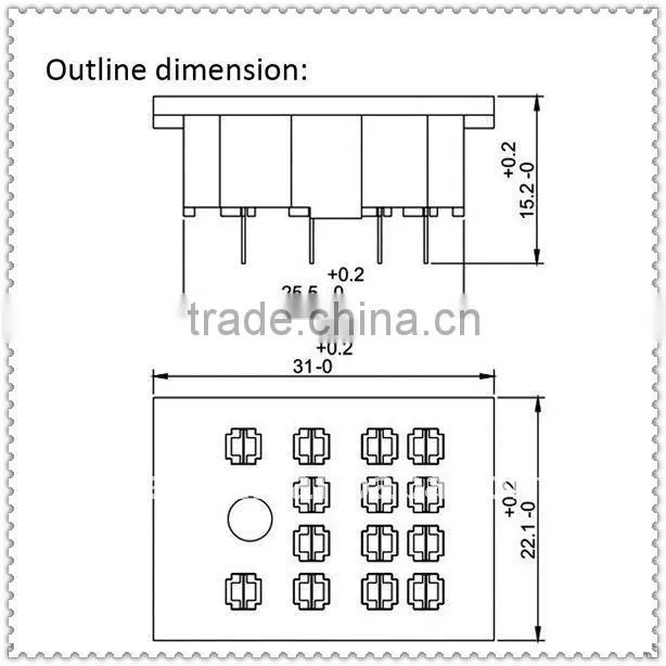 high temperature resistance 3A 14 pins relay base/relay socket/SY4/PYF14A-A
