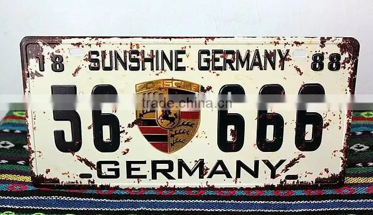 distress retro car license plate
