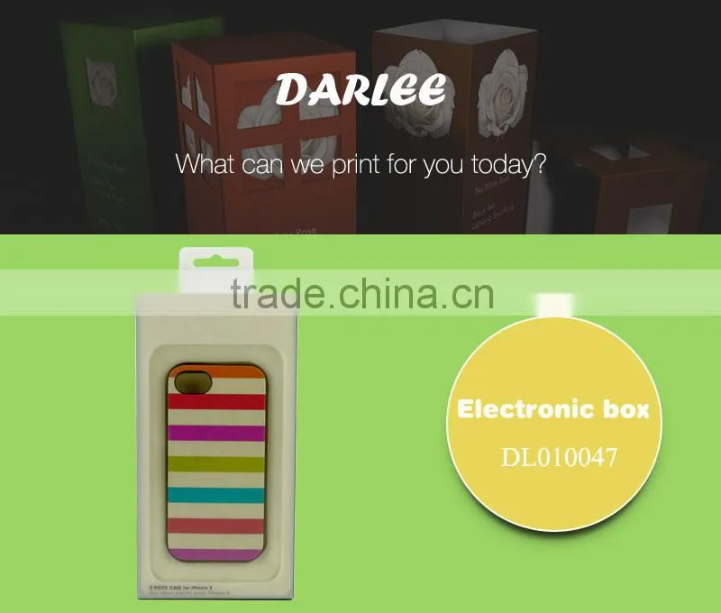 Shenzhen new design paper box packaging high quality phone case packaging with PVC window