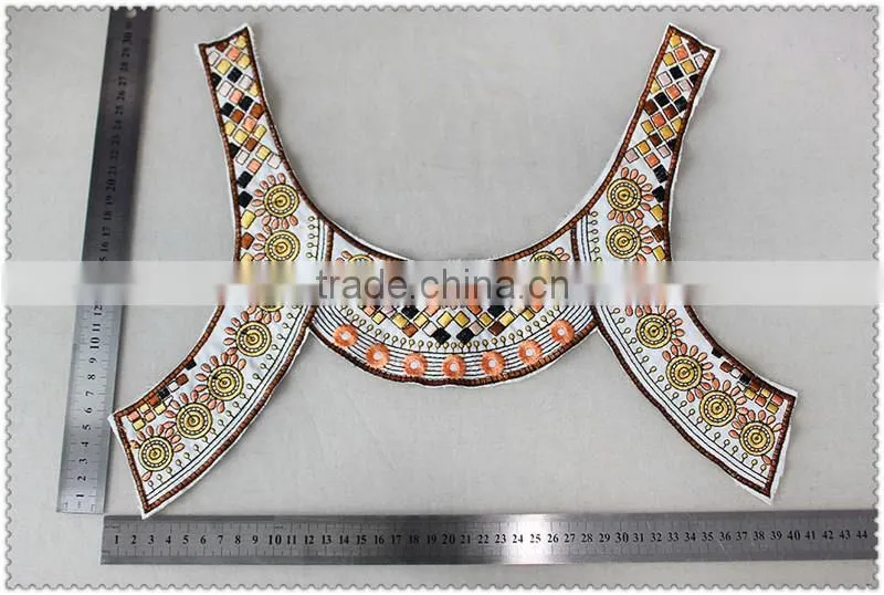 New design embroidered necklace, ethnic Colourful embroidered collar. women's garment collar