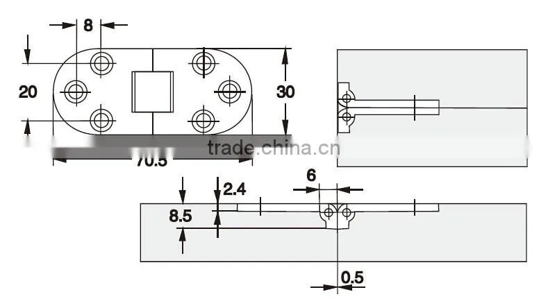 Zinc Alloy 180 Degree Fold Table Hinge