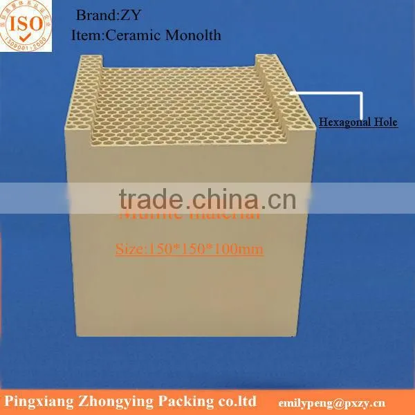 High quality&High temperature Ceramic Monoith, Ceramic Honeycomb Block for RTO/RCO
