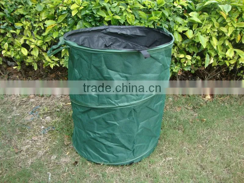 folding collapsible pop up garden waste leaves bag basket sack