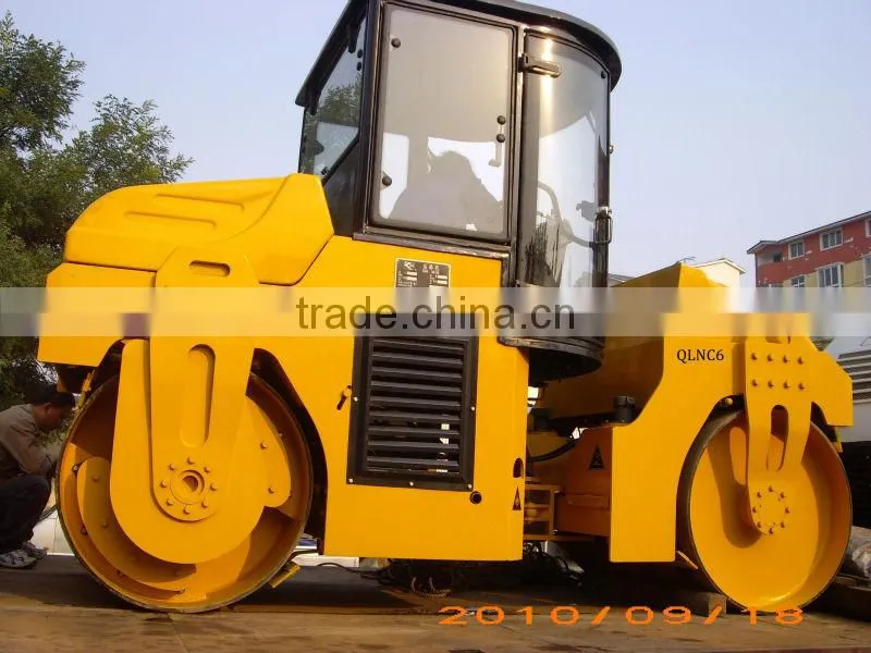 Hot double drum vibratory and oscilating road roller,6 ton road roller