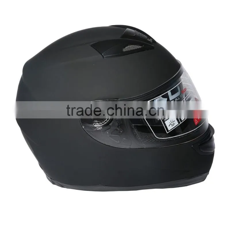 Dual Visor Matte Black Street Sport Bike Full Face Motorcycle Helmet M/L/XL