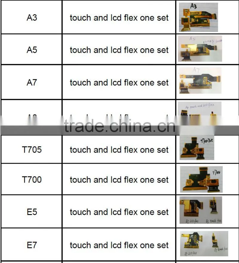 High quality Mobile Phone Flex Cables !one set touch and lcd flex cable for samsung galaxy j7
