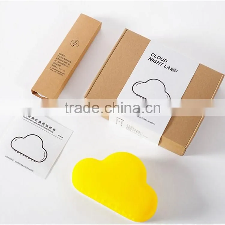 Promotion White Kids Baby Bed Living room Hallway sound sensor voice control USB LED cloud Lamp Night Light
