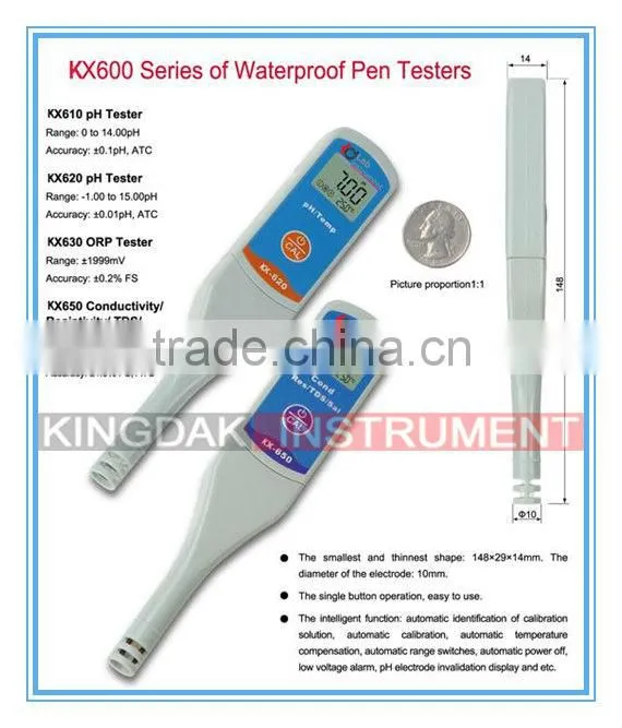 KX620 POCKET PH METER/Pen-type ATC Lab pH Meter/Pen type PH meter