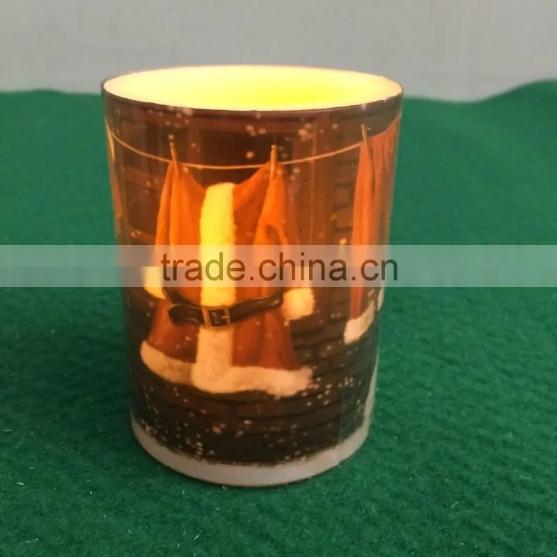 Christmas decor led flameless candles led wax candles for Christams yellow flicking flameless led candle battery operated candle