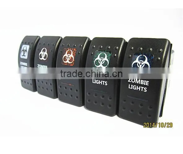 Rocker Switches with ZOMBIE LIGHTS White