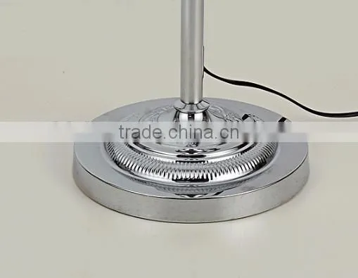 Flower pattern artistic glass floor lamp with white color flower fabric lampshade