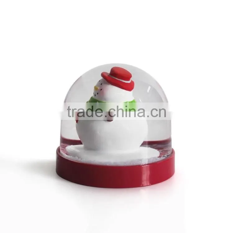 2016 personalized plastic snowman water snow globe
