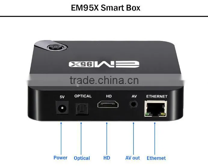 New Arrival EM95X Powerful 2GB/16GB Android 6.0 Marshmallow Quad Core TV Box, Amlogic S905X 4K TV Box For Wholesale
