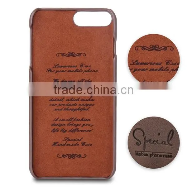 Leather hard Phone Case With Card Slot For iPhone7