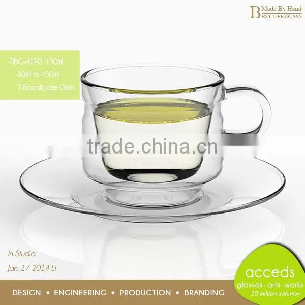 Promotional Borosilicate Glass Cup 150ml Milk Glass Cup