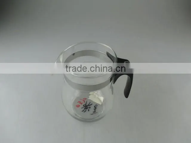 Stocklot transparent glass bottle with plastic handle for coffee use