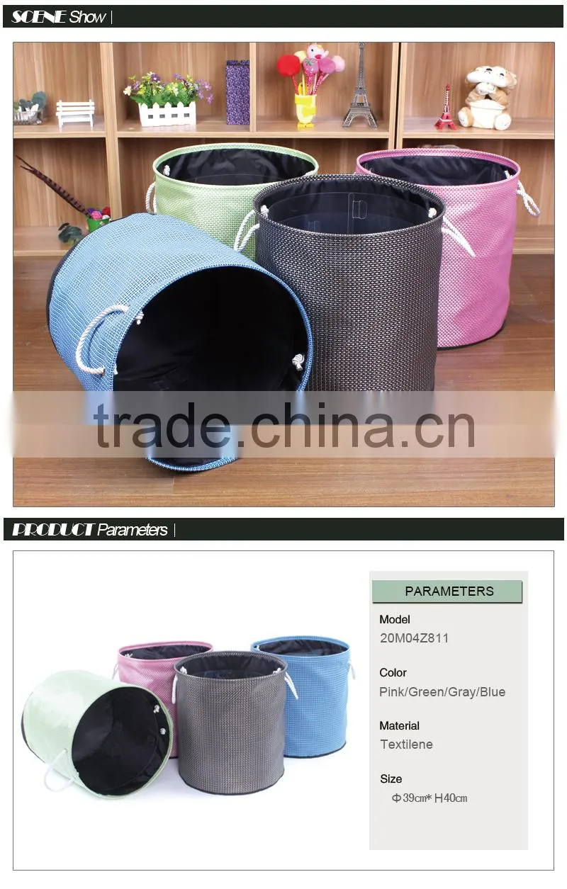 HOT SALE! Cotton Rope Hand Solid Laundry Basket Foldable with Teslin Waterproof