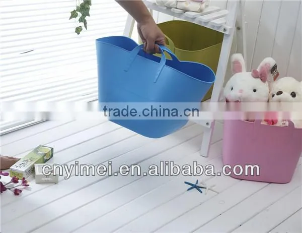 ,plastic bucket plastic laundry basket,storage PE basket with handle