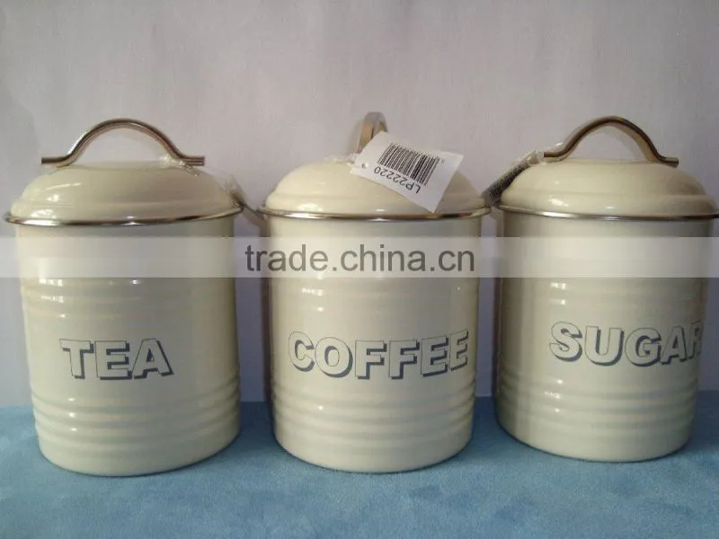 New Stylish Glossy Metal Sealed Coffee Tea Sugar Tin Canister