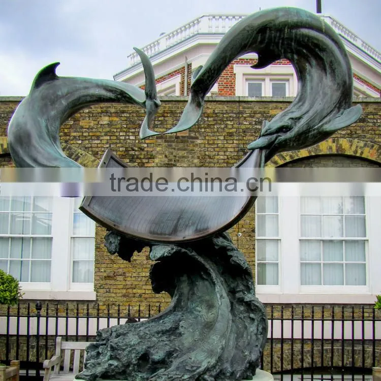 High quality garden sculpture bronze dolphin pool statue with great price