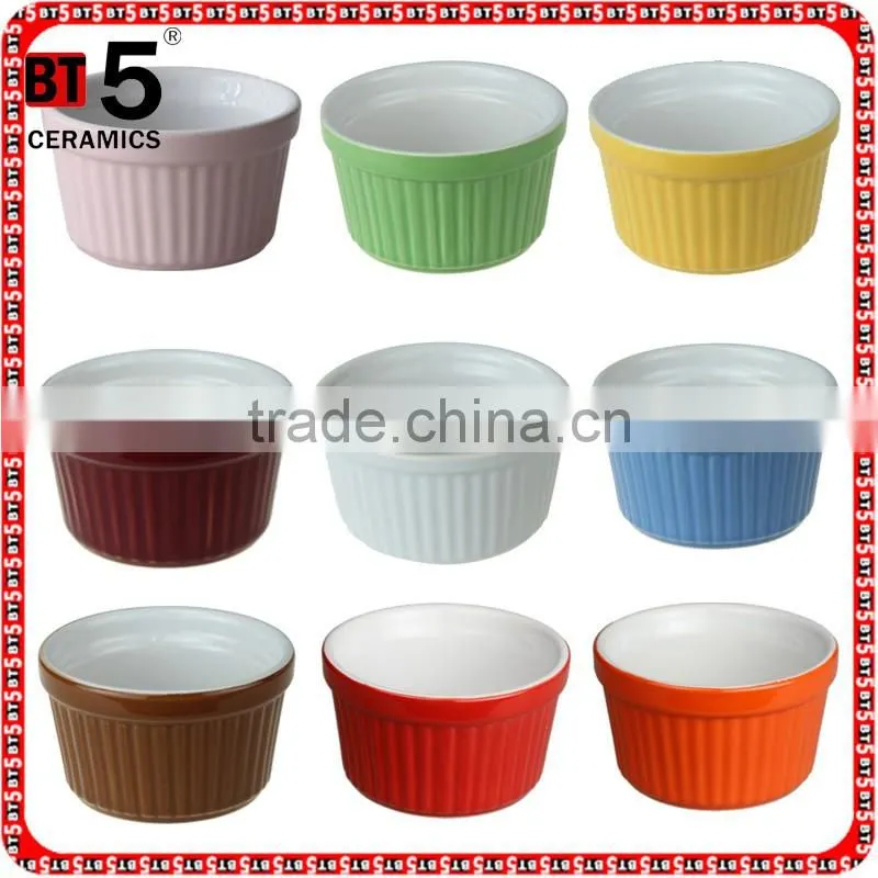9cm ceramic souffle ramekin dish
