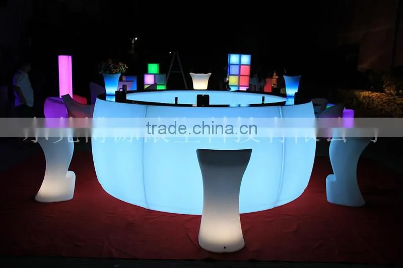 Inside golden carving pattern design solid surface, man-made plastic led bar table