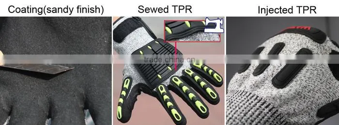 NMSAFETY 13 gauge hiviz yellow color mechanic anti-cut gloves