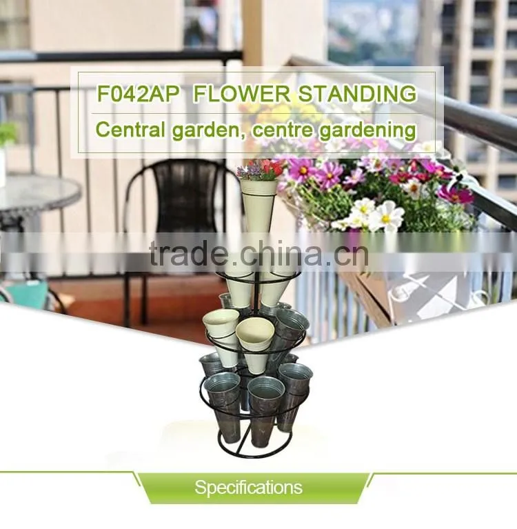 Home flower stands with metal vases