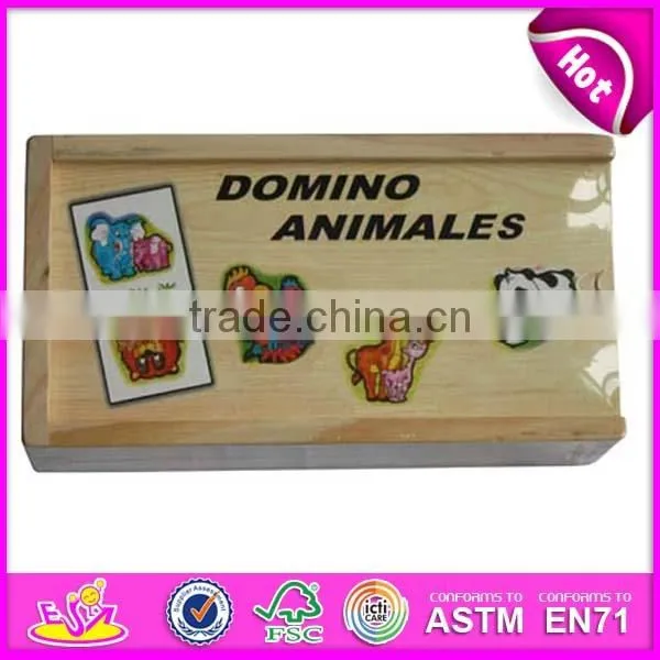 2015 New wooden custom dominoes for kids,wooden toy Popular domino for children,cute wooden domino set for baby WJ278285