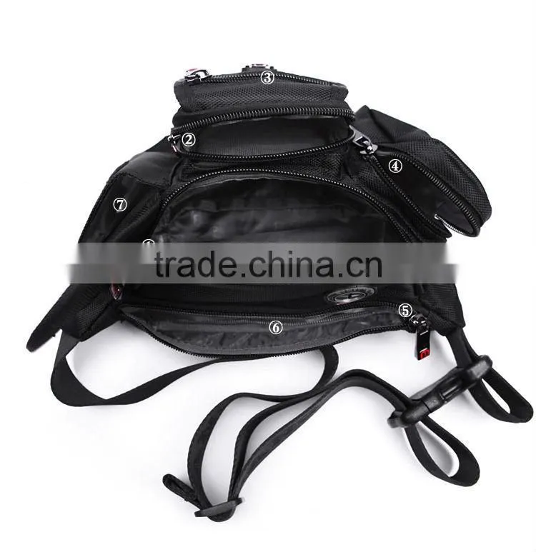 Outdoor sport black waist bag for men