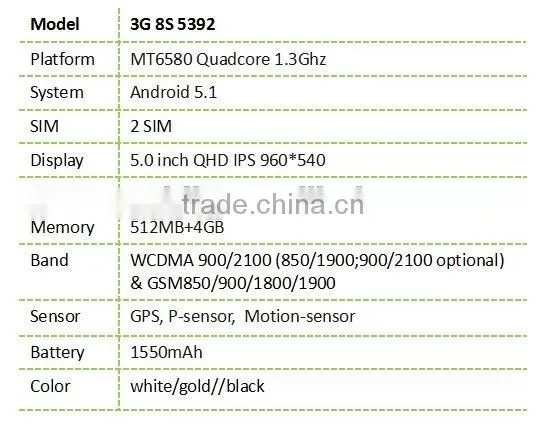 8S mobile 3G 8S5392 5.0" wholesale mobile phone