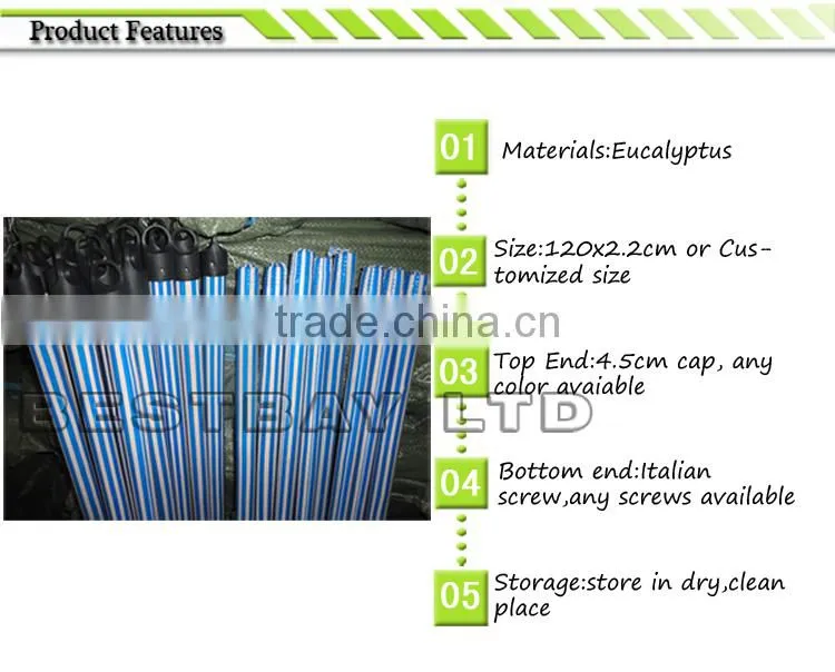 pvc coated broom wooden stick/pvc coated broomstick wood/wood broom stick