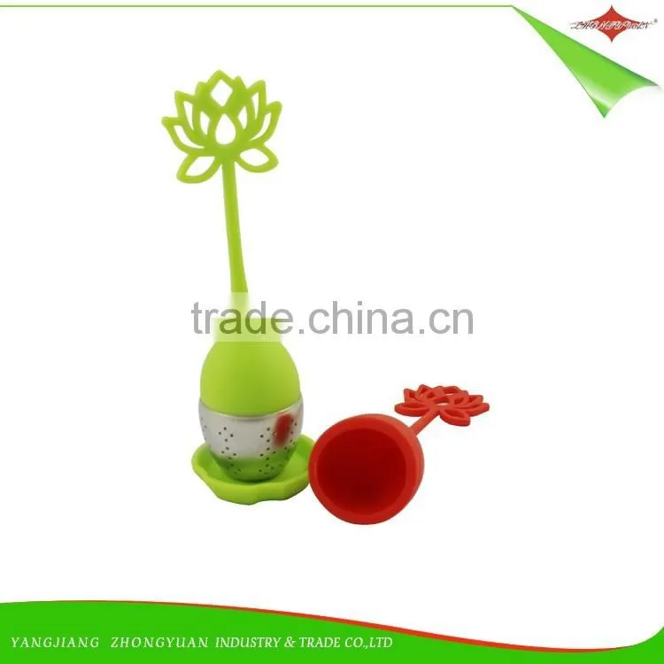 ZY-E3143 Food grade silicone tea infuser and tea bag strainer with drip tray