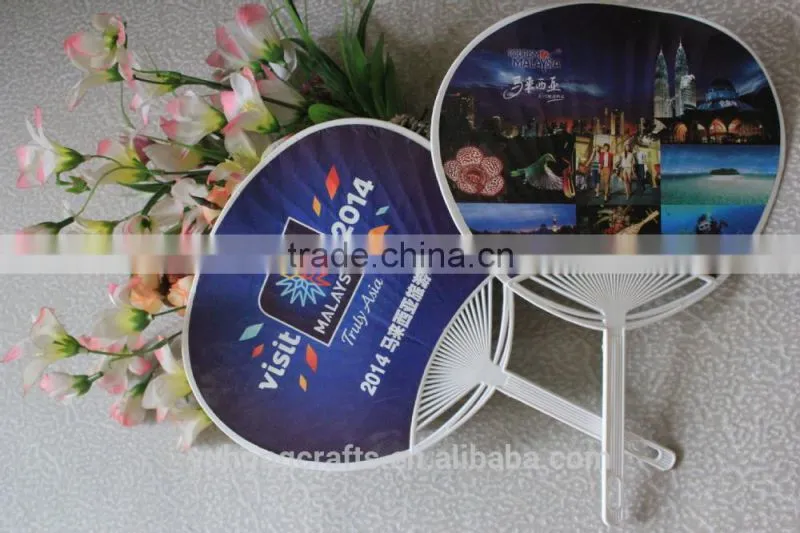 ECO-friendly pp paper fan with long handle