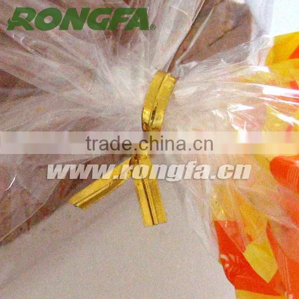 shiny color red gold blue PET twist tie bag packing twist tie