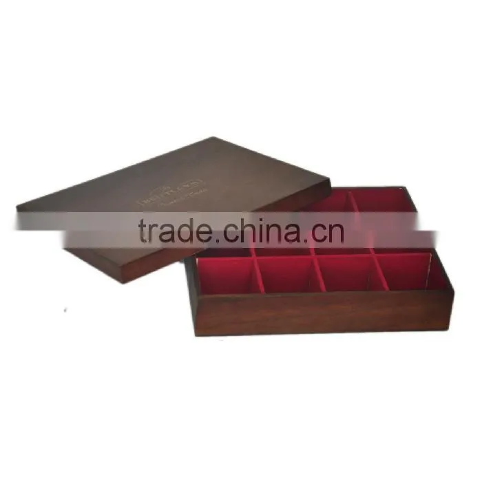 wooden tea box with compartments