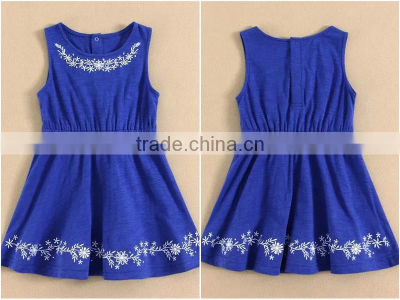 2015 Summer New Arrival in Stock Young Children Dress 100% Cotton Baby Girls Dresses